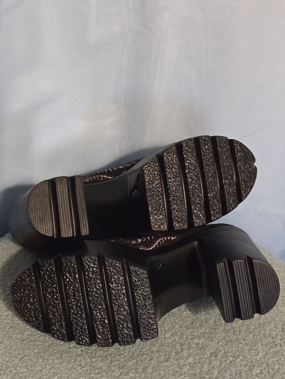 Black Embroidered Platform Loafers - Women's - Picture 5 of 5